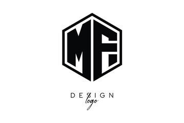 MF Polygon Monogram Logo – Modern Hexagon Shield Emblem for Creative Branding & Identity Design