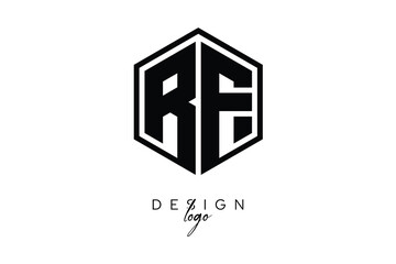 RF Polygon Monogram Logo – Modern Hexagon Shield Emblem for Creative Branding & Identity Design