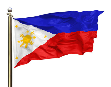 Transparent Background Cutout The Flag Of Philippines Waving In The Wind On A Beautiful Summer Blue Sky
