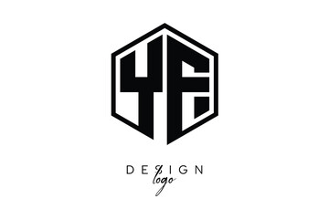 YF Polygon Monogram Logo – Modern Hexagon Shield Emblem for Creative Branding & Identity Design