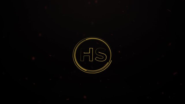 Golden Initial HS Logo Animation Elegant and Modern Intro