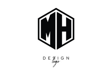 MH Polygon Monogram Logo – Modern Hexagon Shield Emblem for Creative Branding & Identity Design