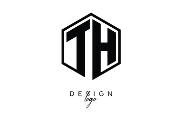 TH Polygon Monogram Logo – Modern Hexagon Shield Emblem for Creative Branding & Identity Design