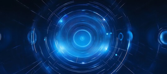 Obraz premium Glowing blue sphere with intricate patterns creates a futuristic atmosphere