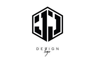 JJ Polygon Monogram Logo – Modern Hexagon Shield Emblem for Creative Branding & Identity Design