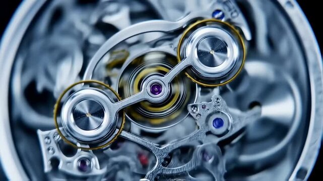 Macro View of Complex Watch Mechanism Revealing Precision and Craftsmanship