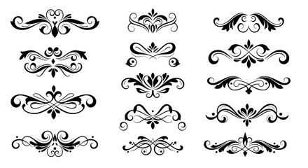 Elegant collection of ornamental flourishes in vintage style
