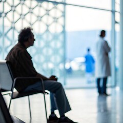 Abstract Medical Background Patient in a Clinic's Waiting Room