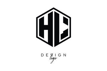 HL Polygon Monogram Logo – Modern Hexagon Shield Emblem for Creative Branding & Identity Design