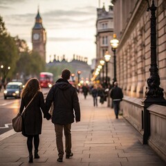  Abstract Bokeh of Pedestrians on a Busy London Street