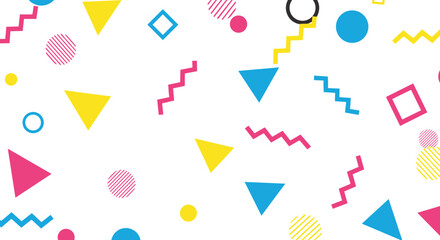 Colorful geometric pattern with abstract shapes on white background