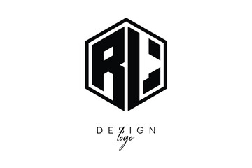 RL Polygon Monogram Logo – Modern Hexagon Shield Emblem for Creative Branding & Identity Design