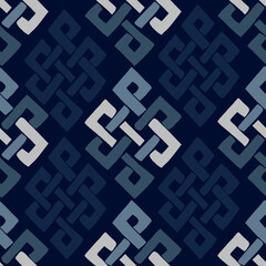 Geometric Chain Pattern Vector – Hand-drawn Textile Design