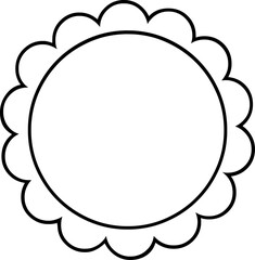 Scalloped circle outline border vector for labels tags frames and decorative design.