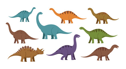 Colorful dinosaur collection for kids' projects and learning materials