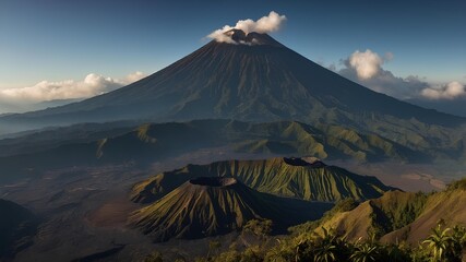 Fototapeta premium Mount Acatenango – Guatemala, Volcanoes in the World offers breathtaking views of neighboring Fuego’s eruptions, blending adventure, volcanic majesty, and Central America’s natural beauty