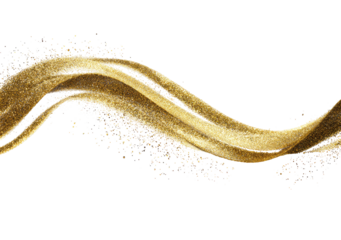 Gold liquid wave on black background