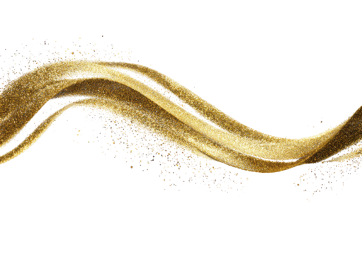 Gold liquid wave on black background