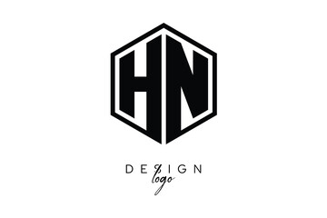 HN Polygon Monogram Logo – Modern Hexagon Shield Emblem for Creative Branding & Identity Design