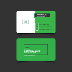 Minimal Green and White Corporate Business Card Template