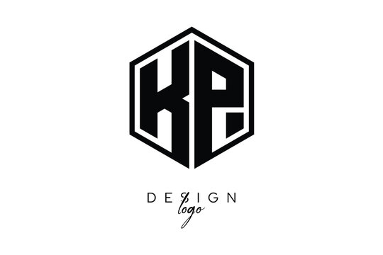 KP Polygon Monogram Logo &ndash; Modern Hexagon Shield Emblem for Creative Branding & Identity Design