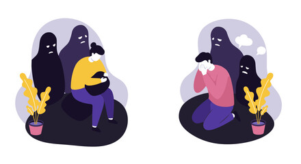 Overcoming inner shadows and anxiety in modern stylized concept art