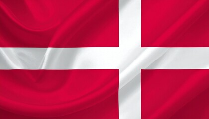 Naklejka premium Denmark flag with white Nordic cross on red field