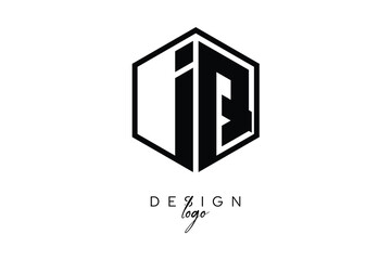 IQ Polygon Monogram Logo – Modern Hexagon Shield Emblem for Creative Branding & Identity Design