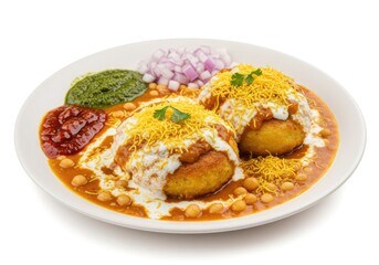ragda pattice potato patties topped