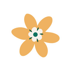 cute yellow flower vector illustration