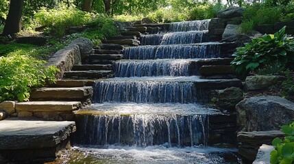 Waterfall in the middle of the forest.