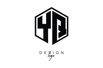 YQ Polygon Monogram Logo – Modern Hexagon Shield Emblem for Creative Branding & Identity Design