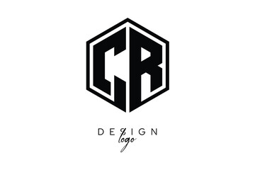 CR Polygon Monogram Logo – Modern Hexagon Shield Emblem for Creative Branding & Identity Design