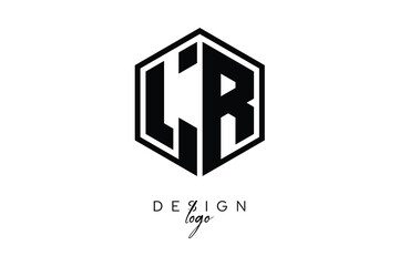 LR Polygon Monogram Logo – Modern Hexagon Shield Emblem for Creative Branding & Identity Design