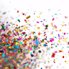 Obraz premium A joyful scene with vibrant confetti falling, symbolizing the carefree spirit of carnival celebrations.