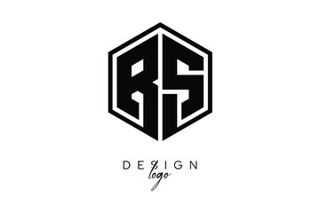 RS Polygon Monogram Logo – Modern Hexagon Shield Emblem for Creative Branding & Identity Design