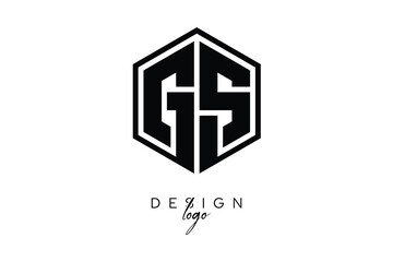 GS Polygon Monogram Logo – Modern Hexagon Shield Emblem for Creative Branding & Identity Design