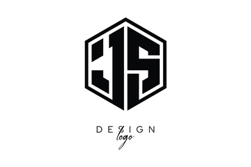 JS Polygon Monogram Logo – Modern Hexagon Shield Emblem for Creative Branding & Identity Design