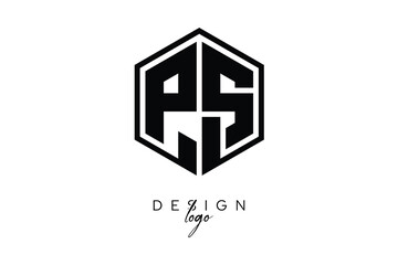 PS Polygon Monogram Logo – Modern Hexagon Shield Emblem for Creative Branding & Identity Design