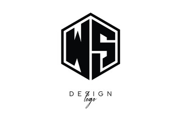 WS Polygon Monogram Logo – Modern Hexagon Shield Emblem for Creative Branding & Identity Design