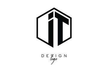 IT Polygon Monogram Logo – Modern Hexagon Shield Emblem for Creative Branding & Identity Design