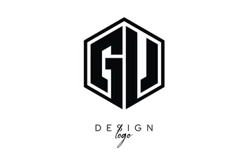 GV Polygon Monogram Logo – Modern Hexagon Shield Emblem for Creative Branding & Identity Design