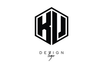 KV Polygon Monogram Logo – Modern Hexagon Shield Emblem for Creative Branding & Identity Design