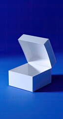 Open white box on vibrant blue background (1)