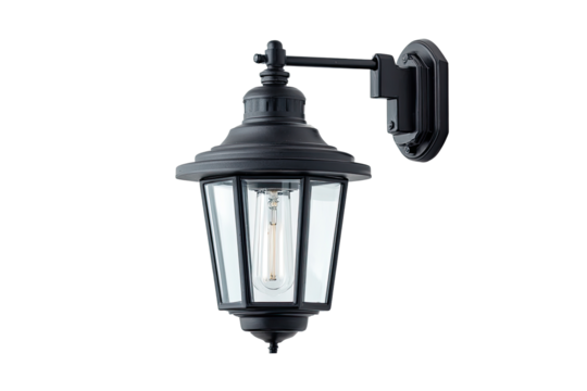 Black outdoor wall lantern (1)