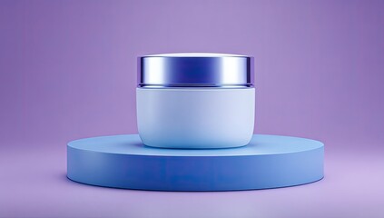 Cream jar on a purple pedestal (1)