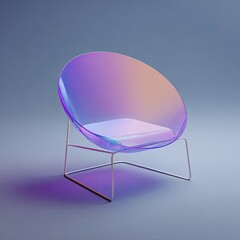 Holographic chair with iridescent shell