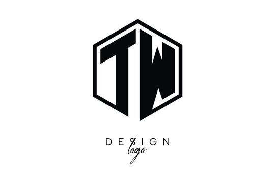 TW Polygon Monogram Logo &ndash; Modern Hexagon Shield Emblem for Creative Branding & Identity Design