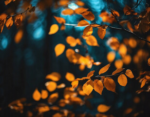 Autumn leaves on the tree