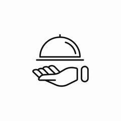 hand serving food  icon sign vector